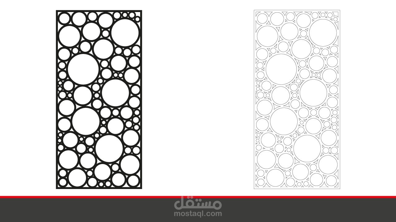 تصميم لوحة الدوائر المتلامسة للتقطيع او الحفر بالليزر لعمل ديكورات وفواصل جدارية مميزة