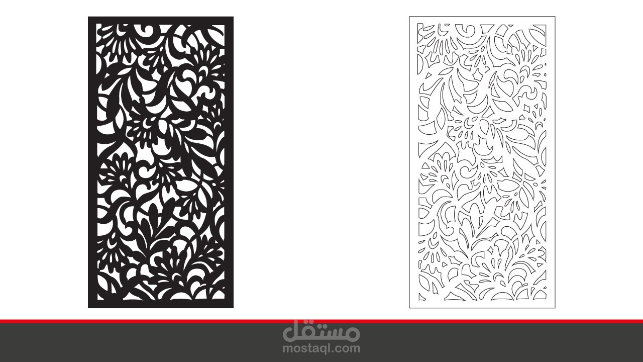 تصميم لوحة زخرفة ورق الشجر للتقطيع او الحفر بالليزر لعمل ديكورات وفواصل جدارية مميزة