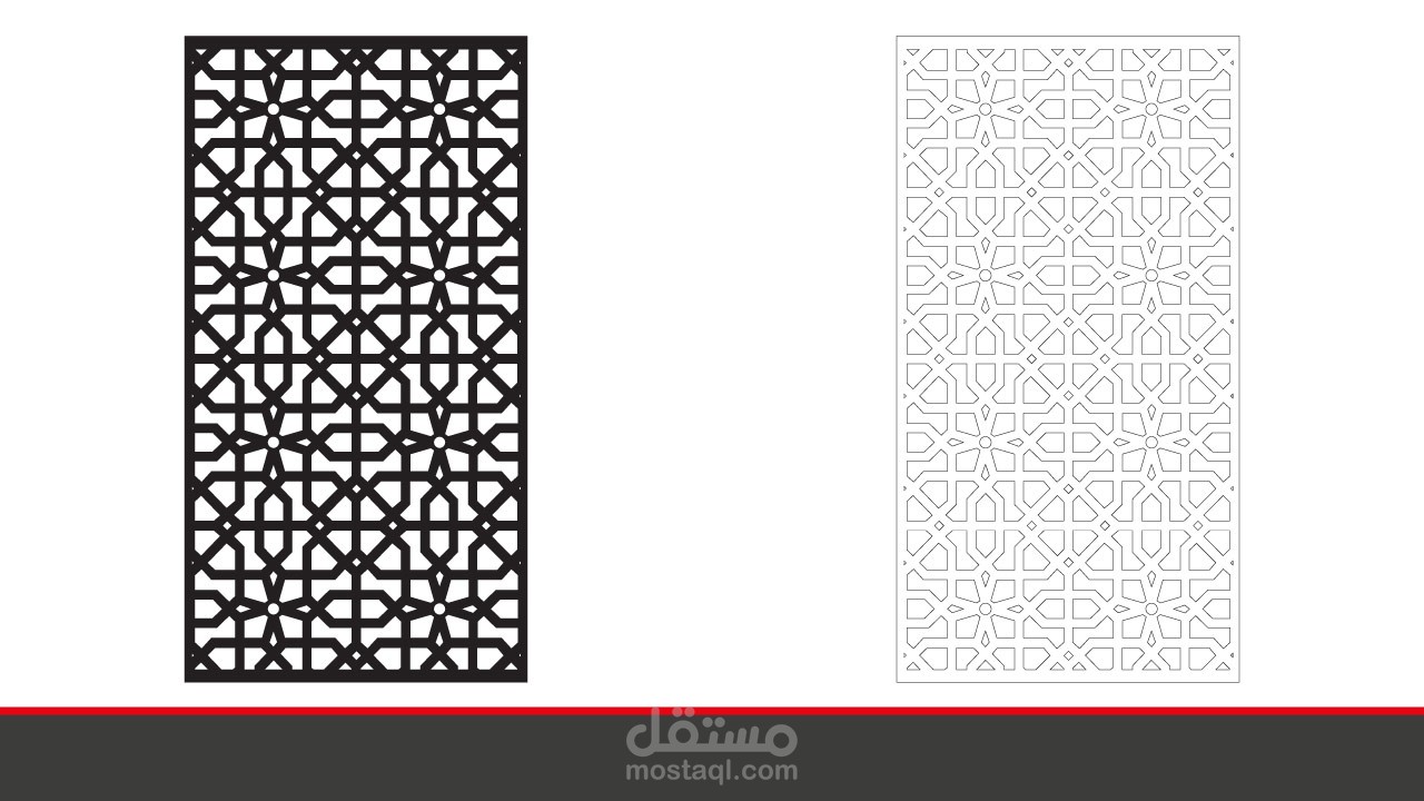 تصميم لوحة الخطوط الهندسية التكرارية للتقطيع او الحفر بالليزر لعمل ديكورات وفواصل جدارية مميزة