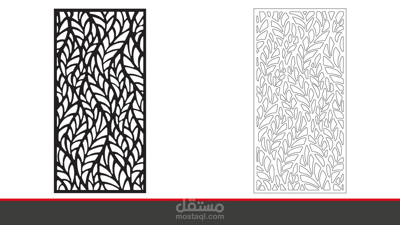 تصميم لوحة ورق الشجر المبعثر للتقطيع او الحفر بالليزر لعمل ديكورات وفواصل جدارية مميزة