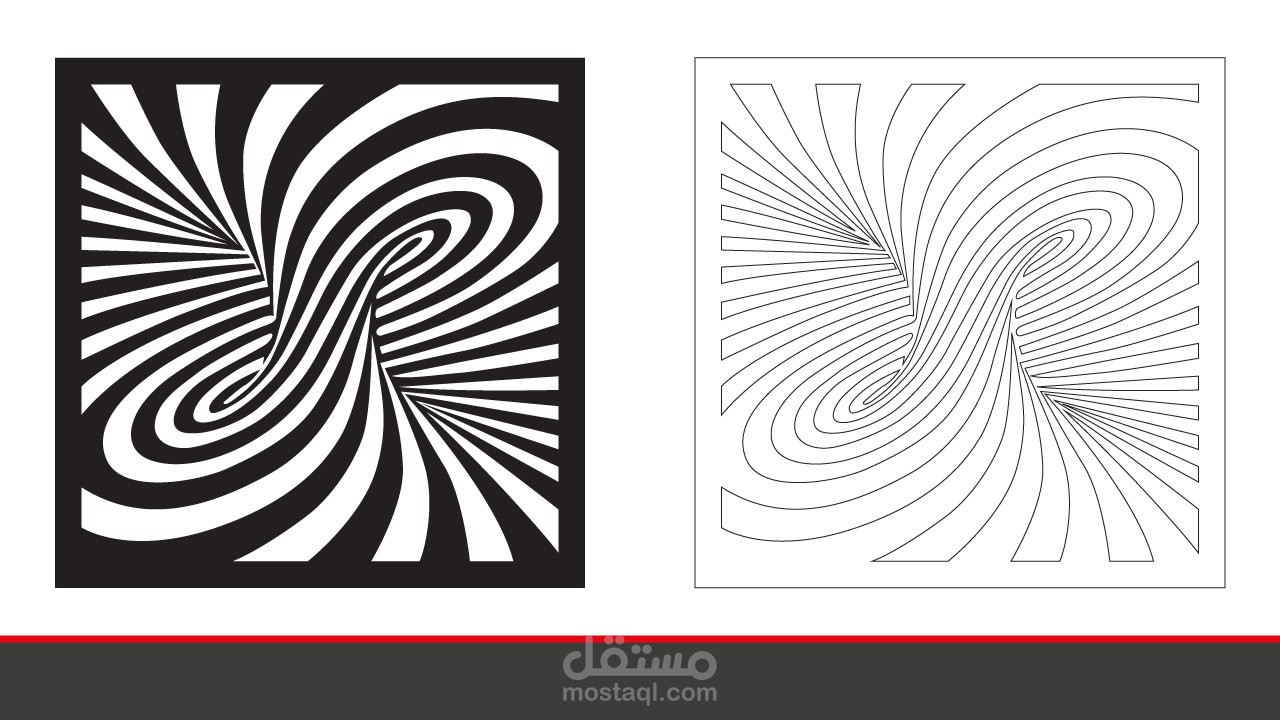تصميم لوحة الإضاءة المتموجة ثلاثية الأبعاد للتقطيع او الحفر بالليزر لعمل ديكورات وفواصل جدارية مميزة