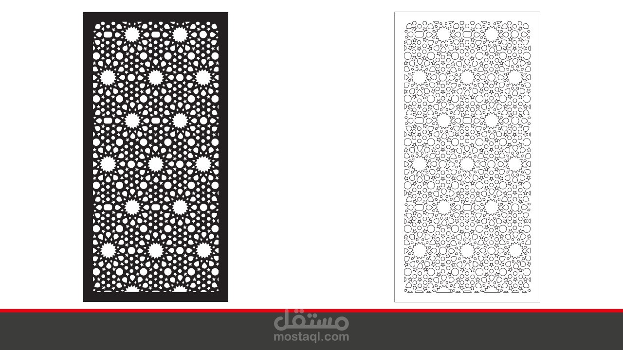 تصميم لوحة زخرفة المشربية للتقطيع او الحفر بالليزر لعمل ديكورات وفواصل جدارية مميزة