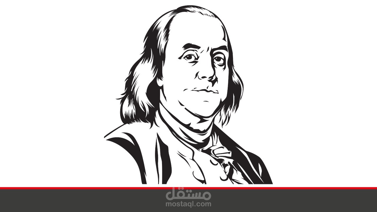 تصميم وجه العالم الأمريكى الشهير "بينجامين فرانكلين" للتقطيع او الحفر بالليزر لعمل ديكورات مميزة للحوائط