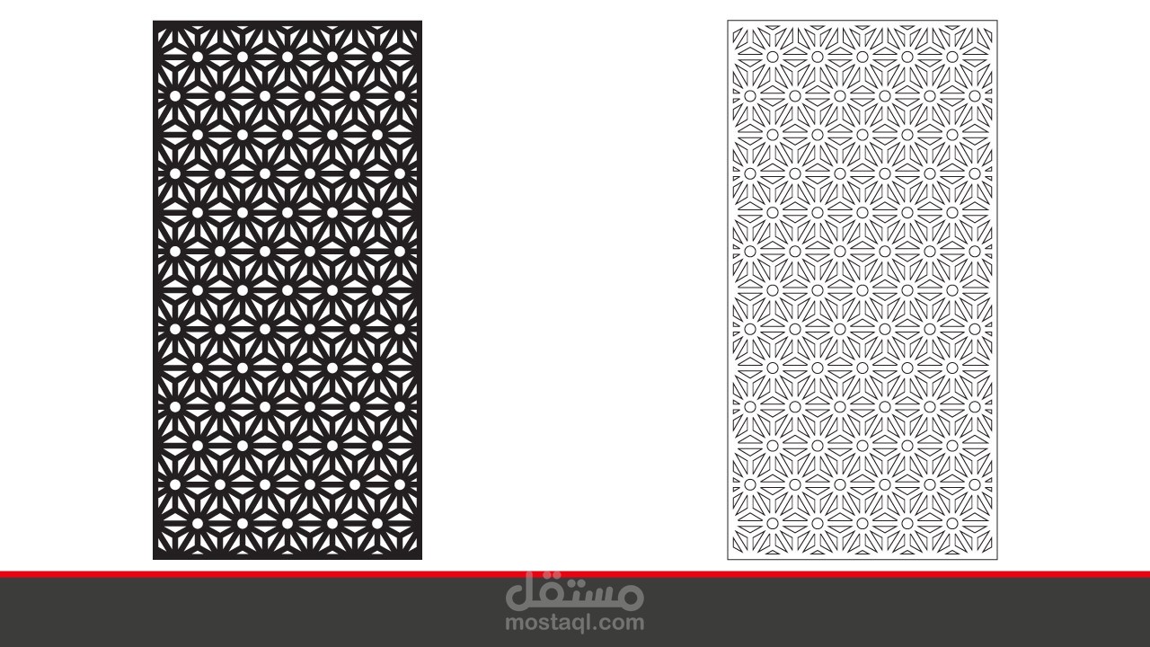 تصميم لوحة الأشكال الهندسية اليابانية للتقطيع او الحفر بالليزر لعمل ديكورات مميزة للحوائط وفواصل الجدران