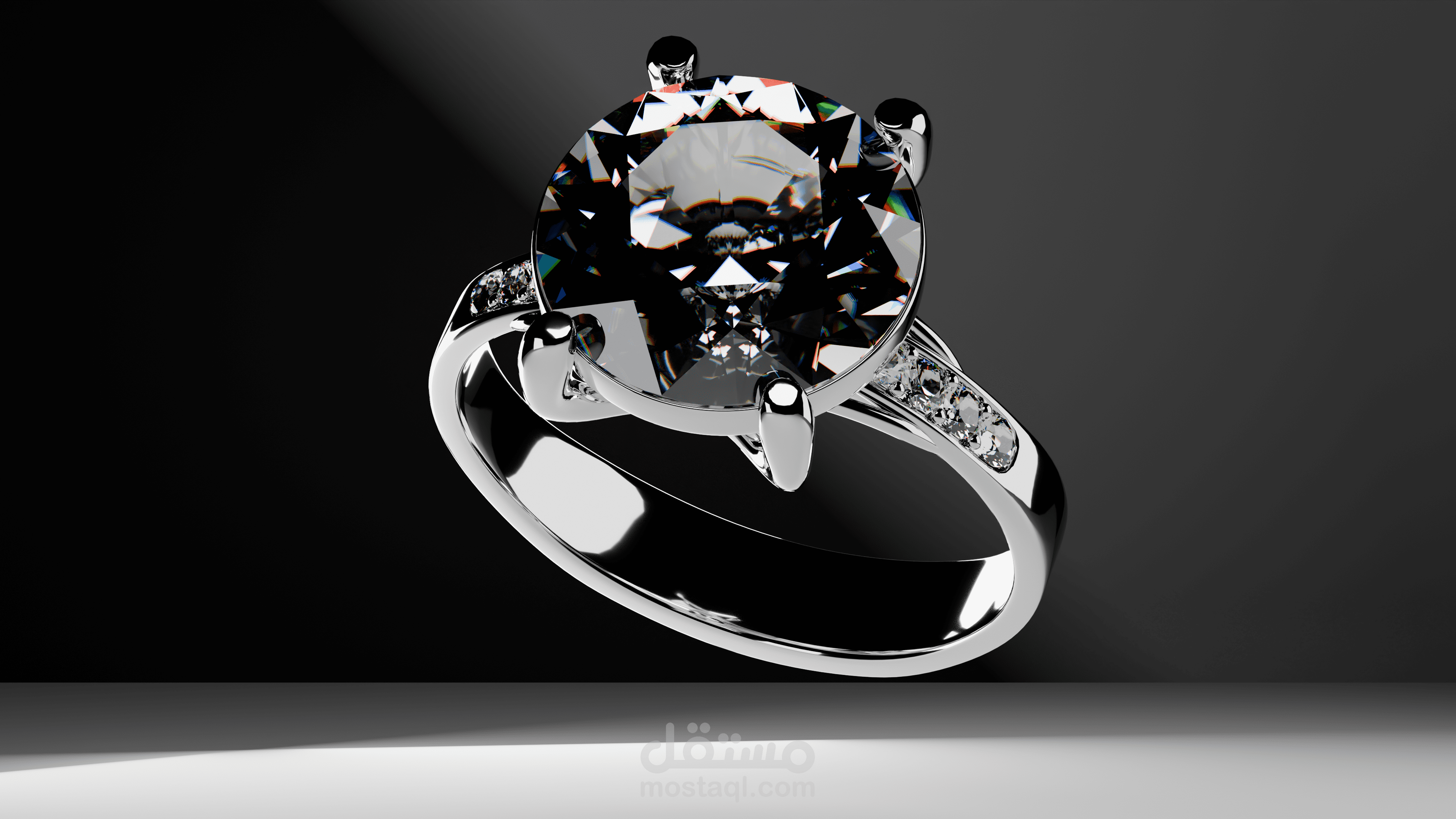 تصميم خاتم ألماسي في بلندر 3D jewelry