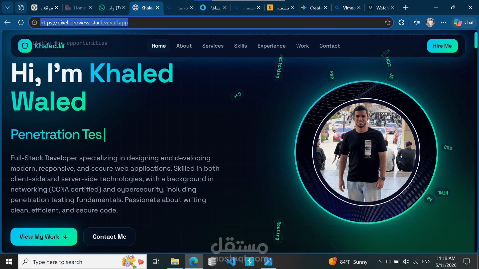 تصميم وتطوير Portfolio Website احترافي ومتجاوب يعرض أعمالك وخدماتك بشكل مميز
