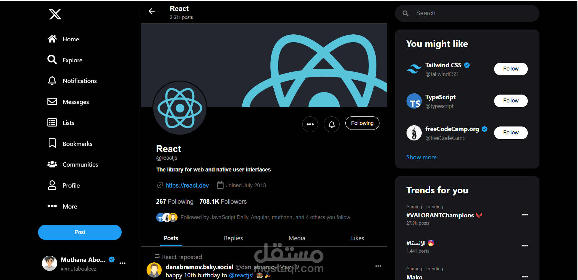 React-Profile-On-Twitter