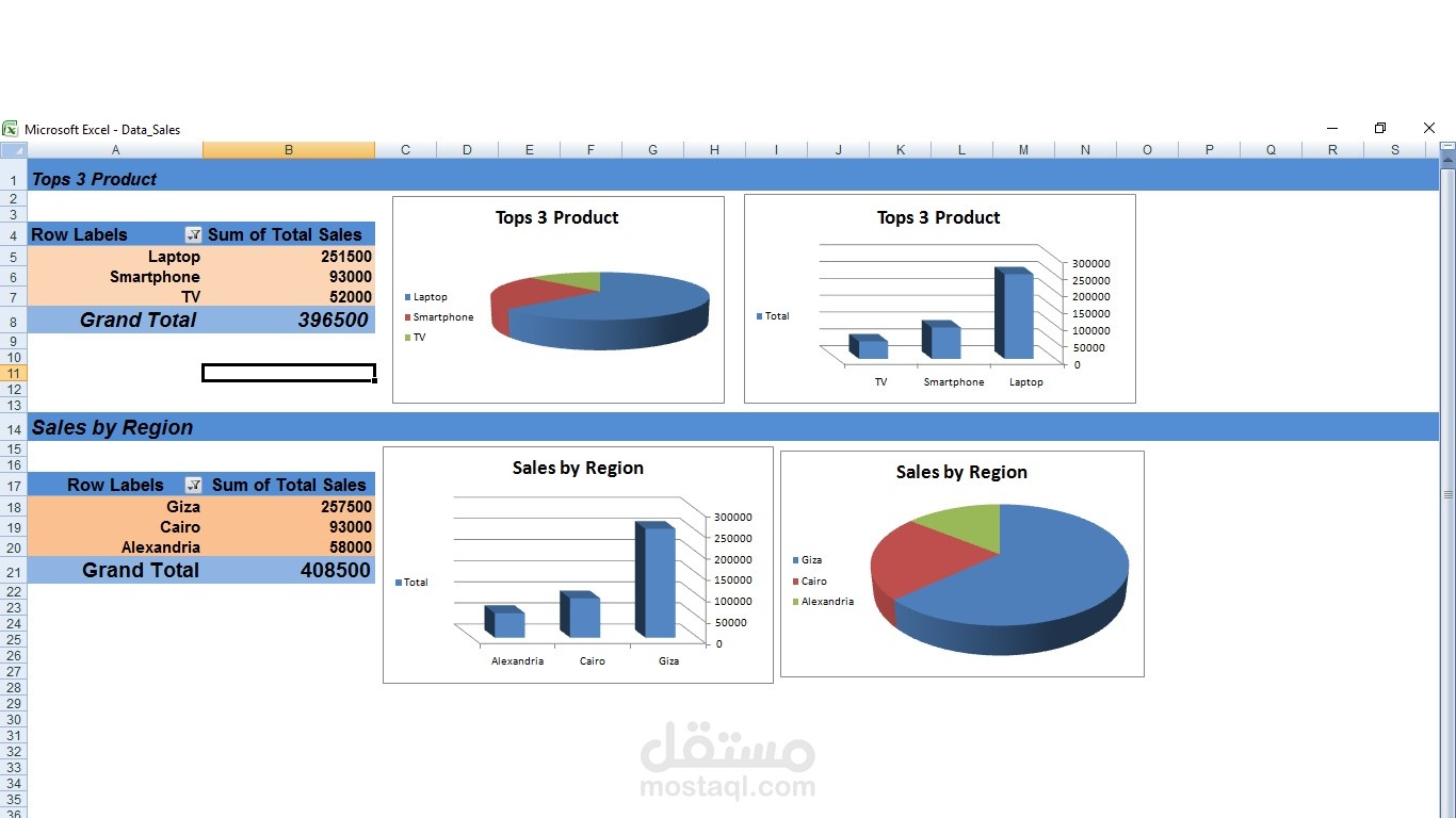 إنشاء وتنسيق الجداول والتقارير في Microsoft Excel