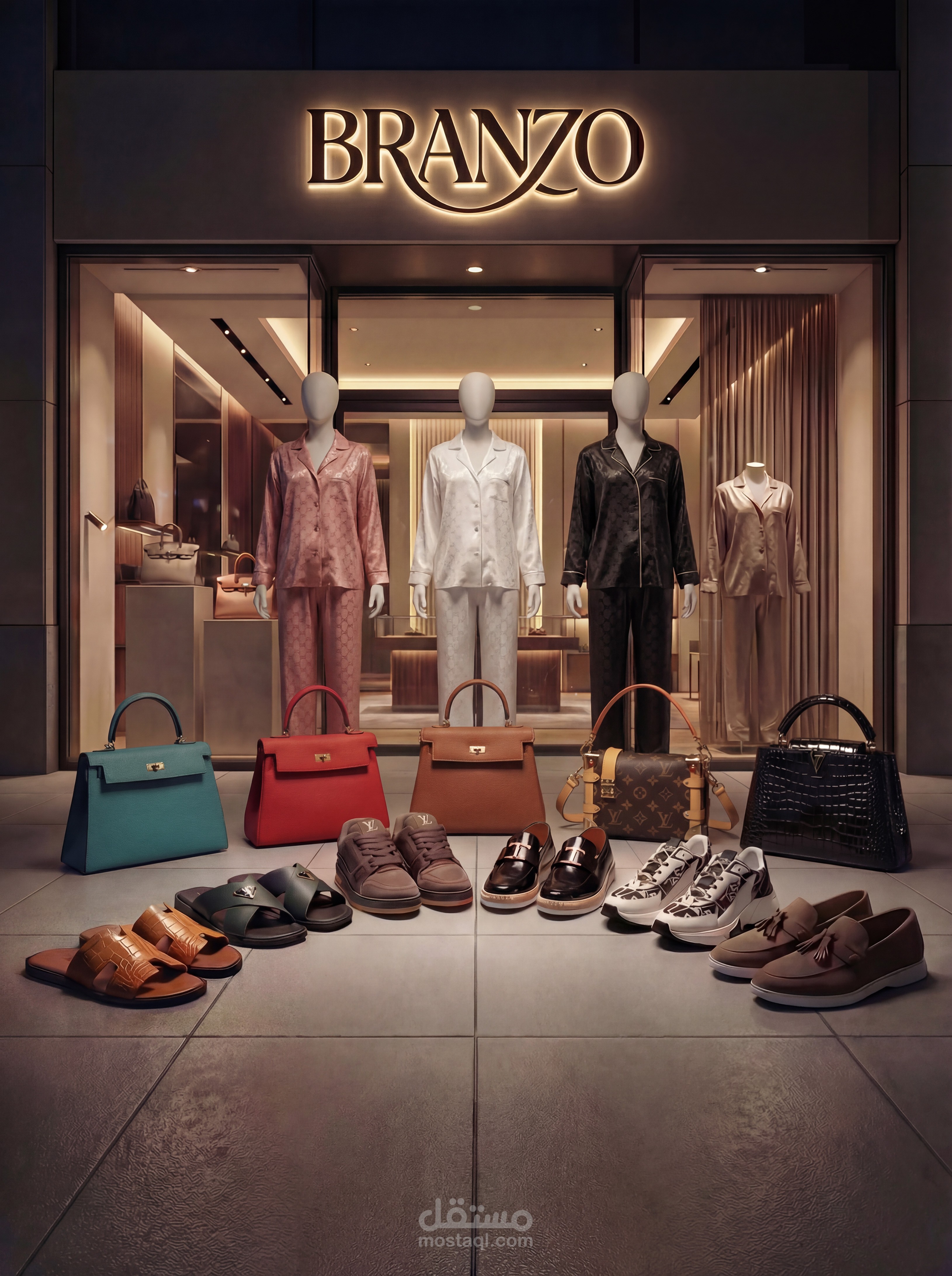 إعلان أزياء وحقائب فاخرة - BRANZO Luxury Lifestyle  - مرفق الصور الأصلية للعمل