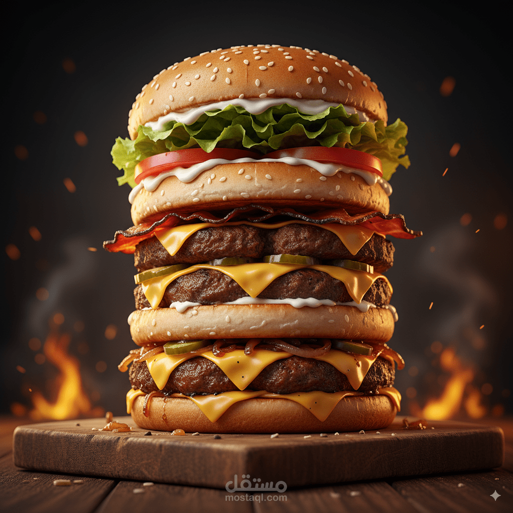 تصميمات سوشيال ميديا لمطعم برجر أسباني في مصر