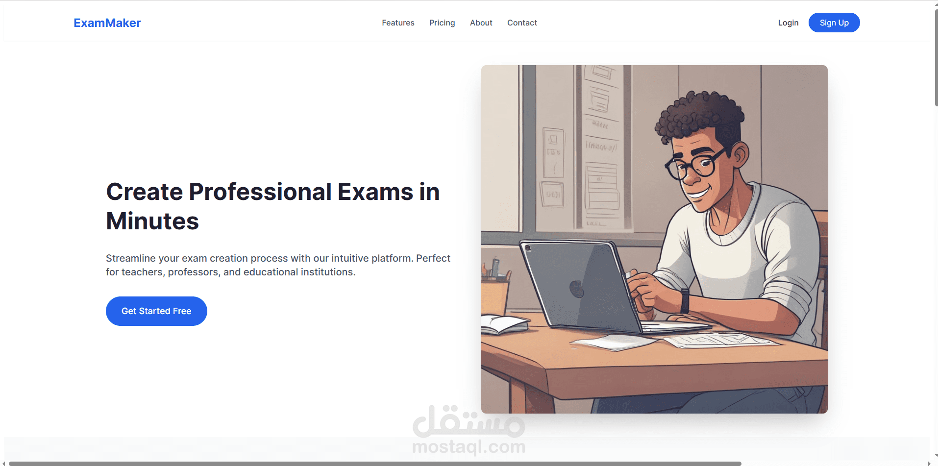 تطوير واجهات نظام امتحانات إلكتروني (Examination System) باستخدام HTML وCSS – مشروع جماعي