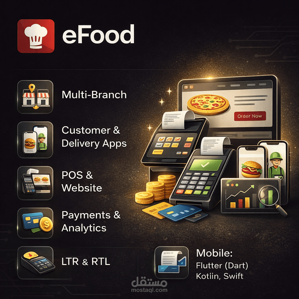 نظام eFood لإدارة المطاعم متعددة الفروع