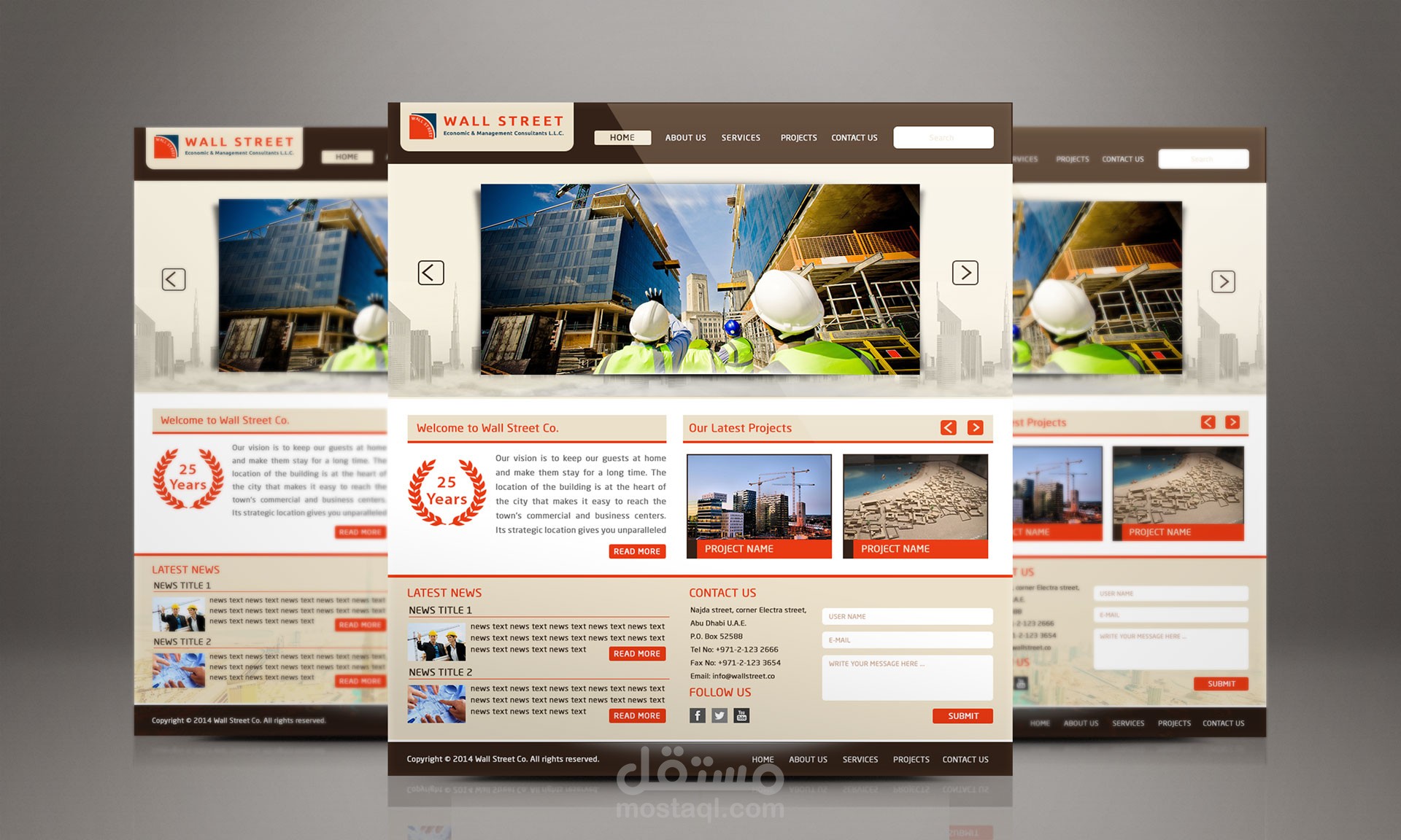 تصميم موقع شركة إنشاءات ومقاولات