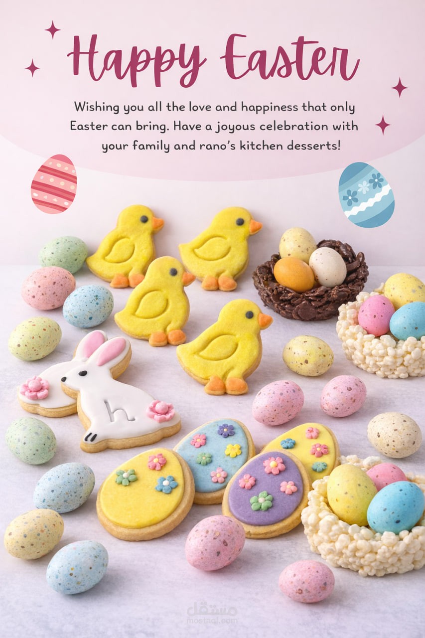 بوستر عيد الفصح لمتجر حلويات