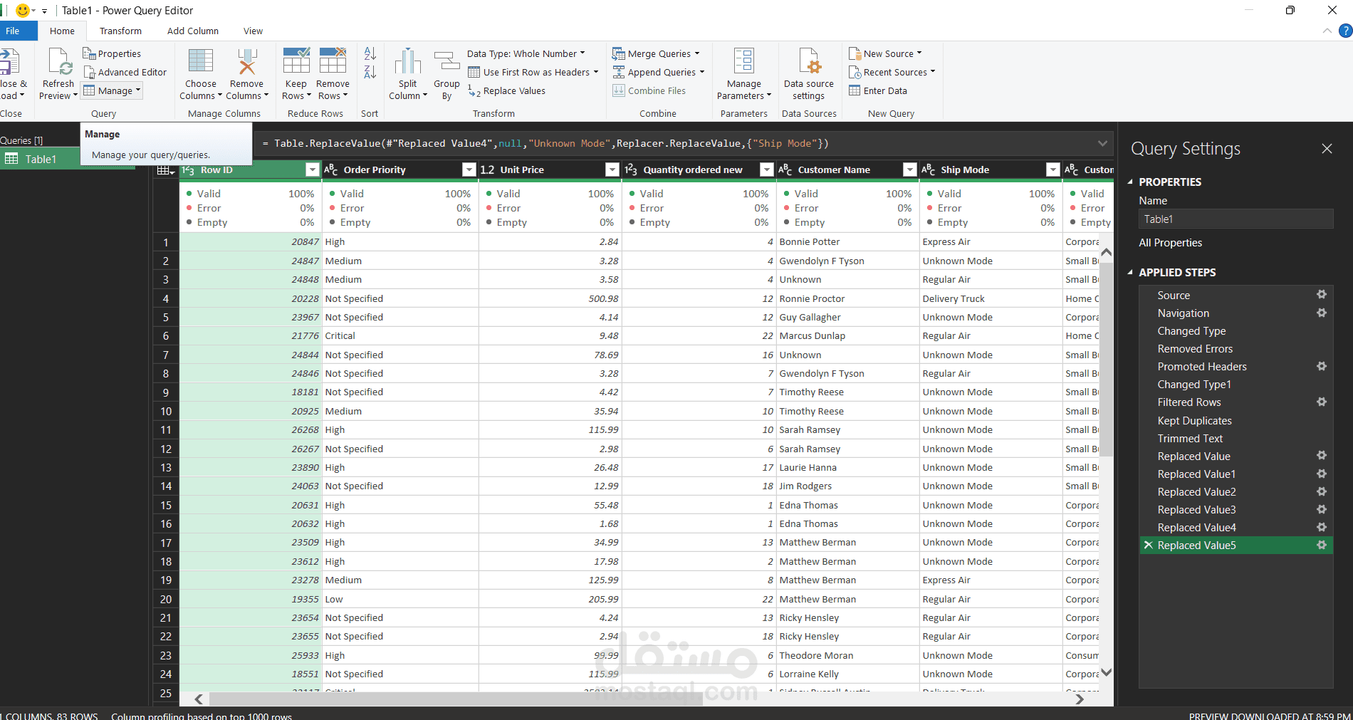 Data cleaning project