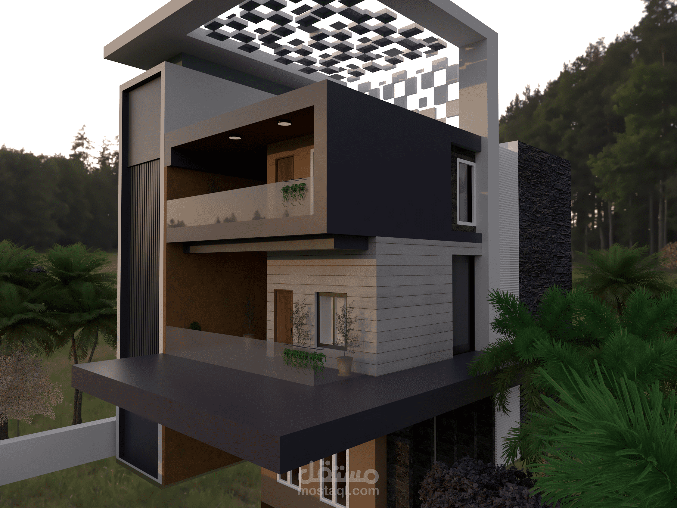 Architectural Design of a Modern Villa Using SketchUp