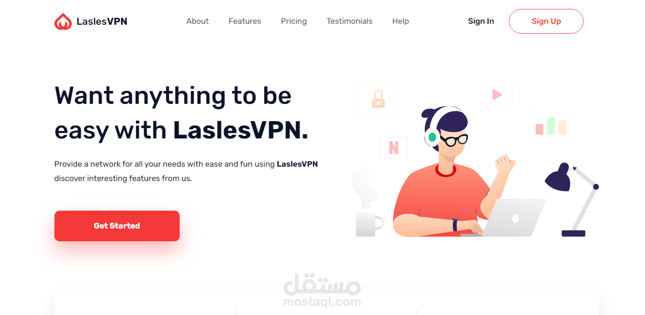 صفحة هبوط (LaslesVPN)