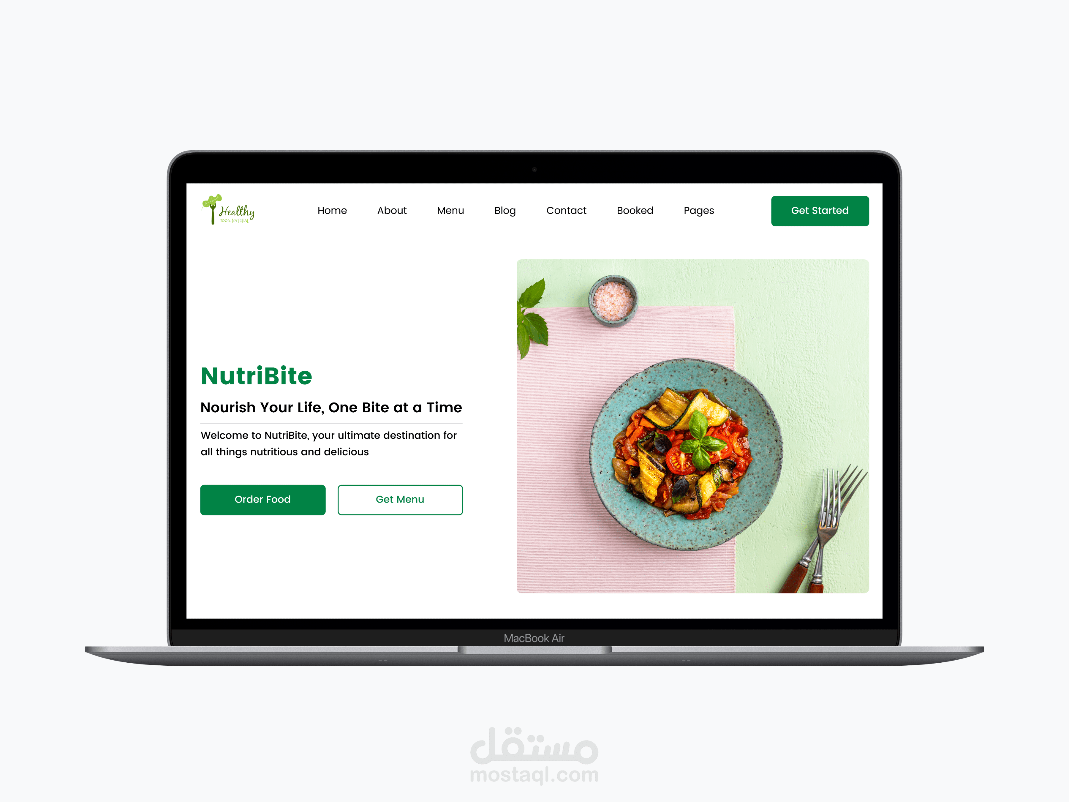 Healthy food landing page