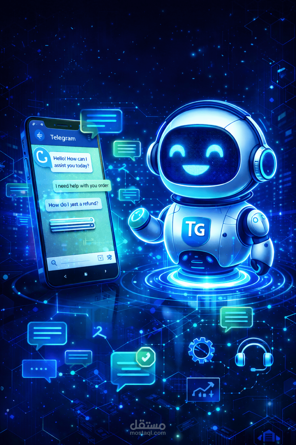 تطوير بوت تيليجرام ذكي لخدمة العملاء وفهم احتياجاتهم