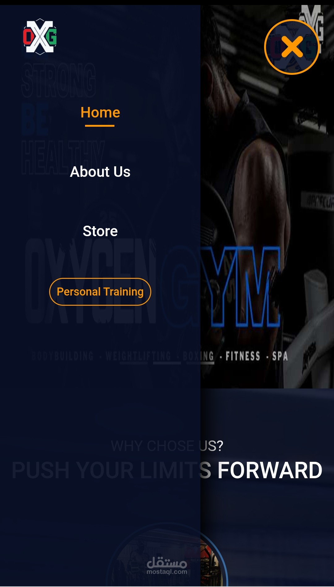 انشاء موقع الكتروني ل Oxygen Gym
