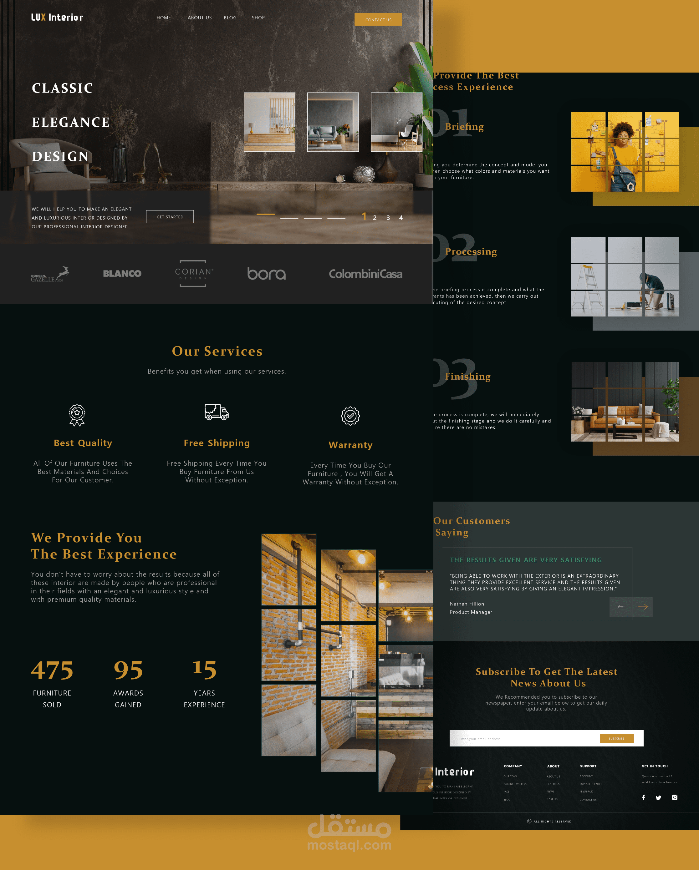 صفحة هبوط-Landing Page لشركة LUX Interior