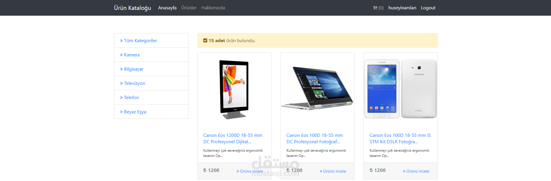 ASP.NET E-Commerce Site Project