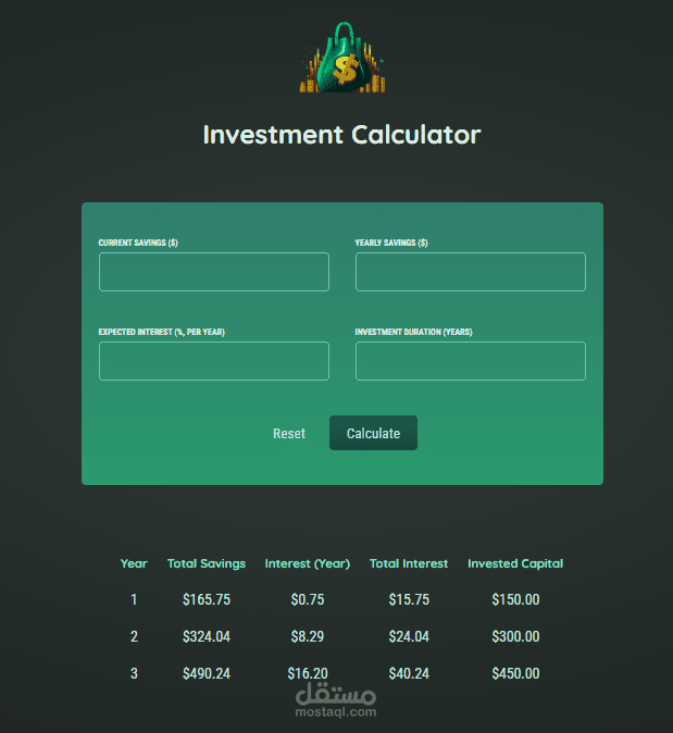 Investment Calculator – React Financial Tool