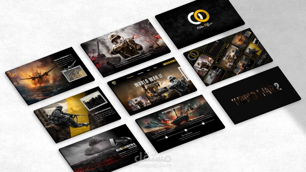 عرض تقديمي PowerPoint مبتكر مقتطفات الحرب العالمية 2