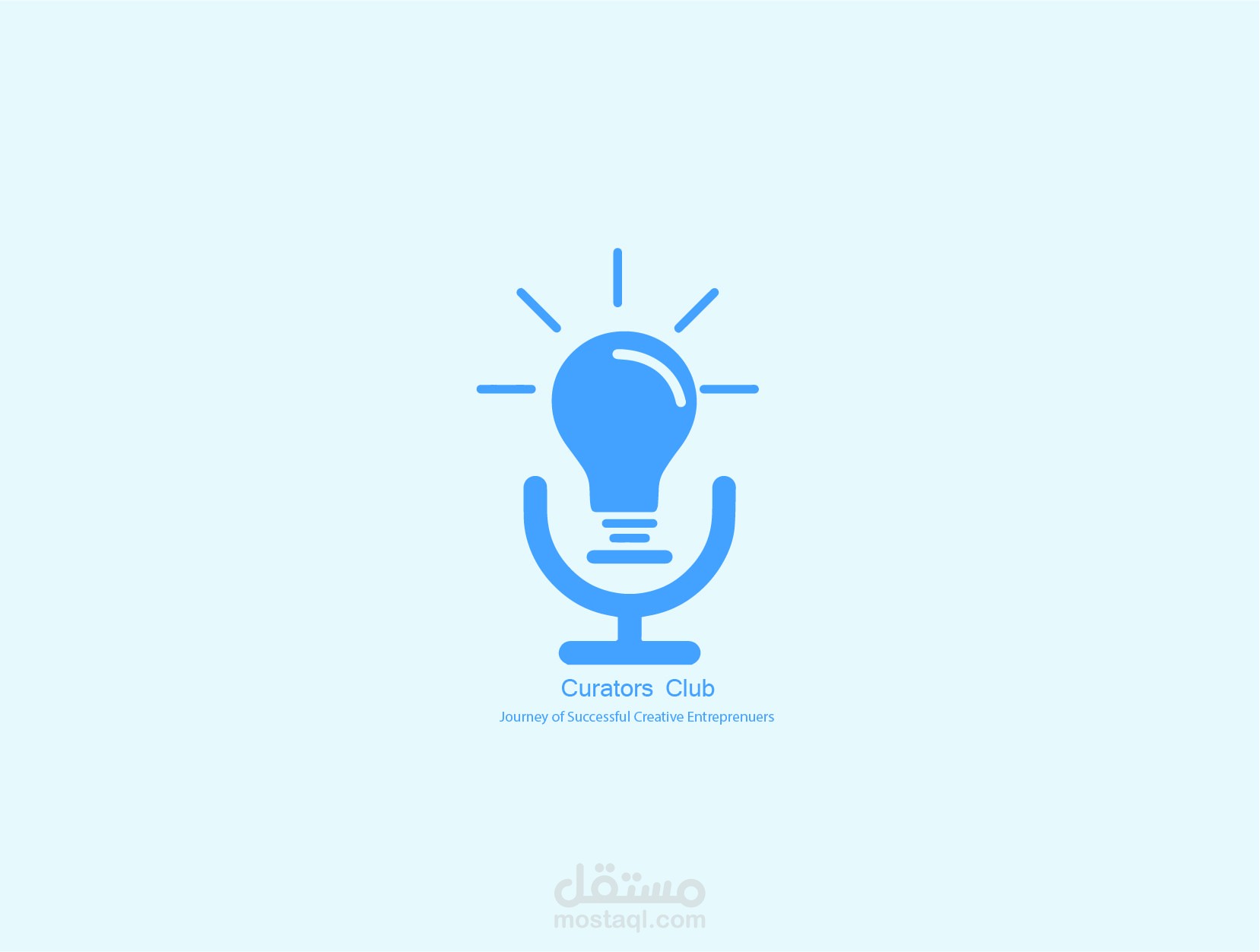 لوجو لمحطة راديو لتعليم المبتدئين ادارة الاعمال البيسيطة اسمها (curators club)