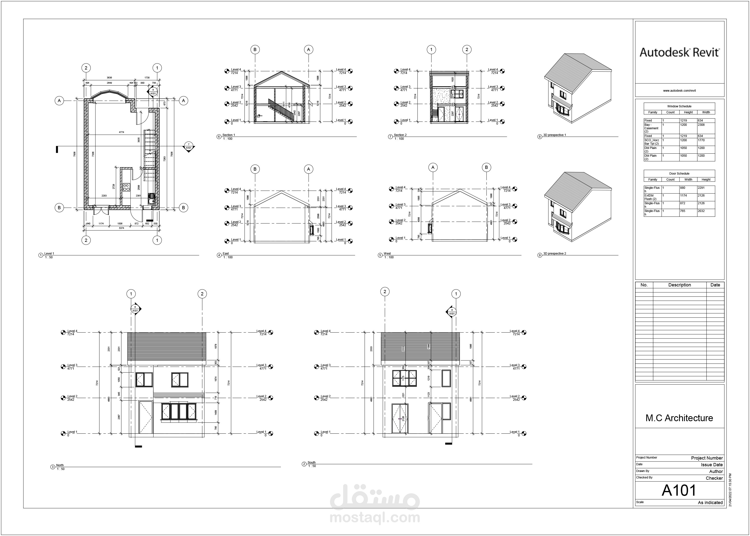 رسم هندسي باستخدام برنامج الريفيت Revit software