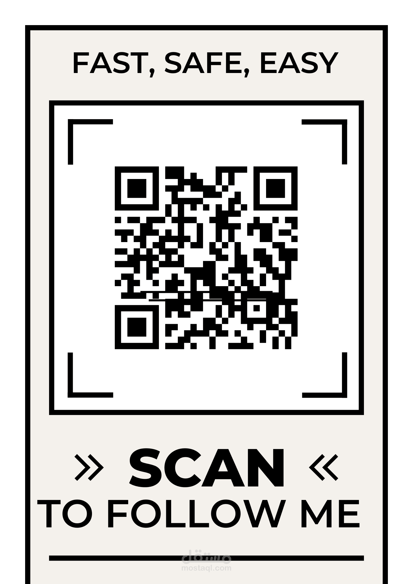 تصميم QR Code – بطاقة متابعة (Follow Card)