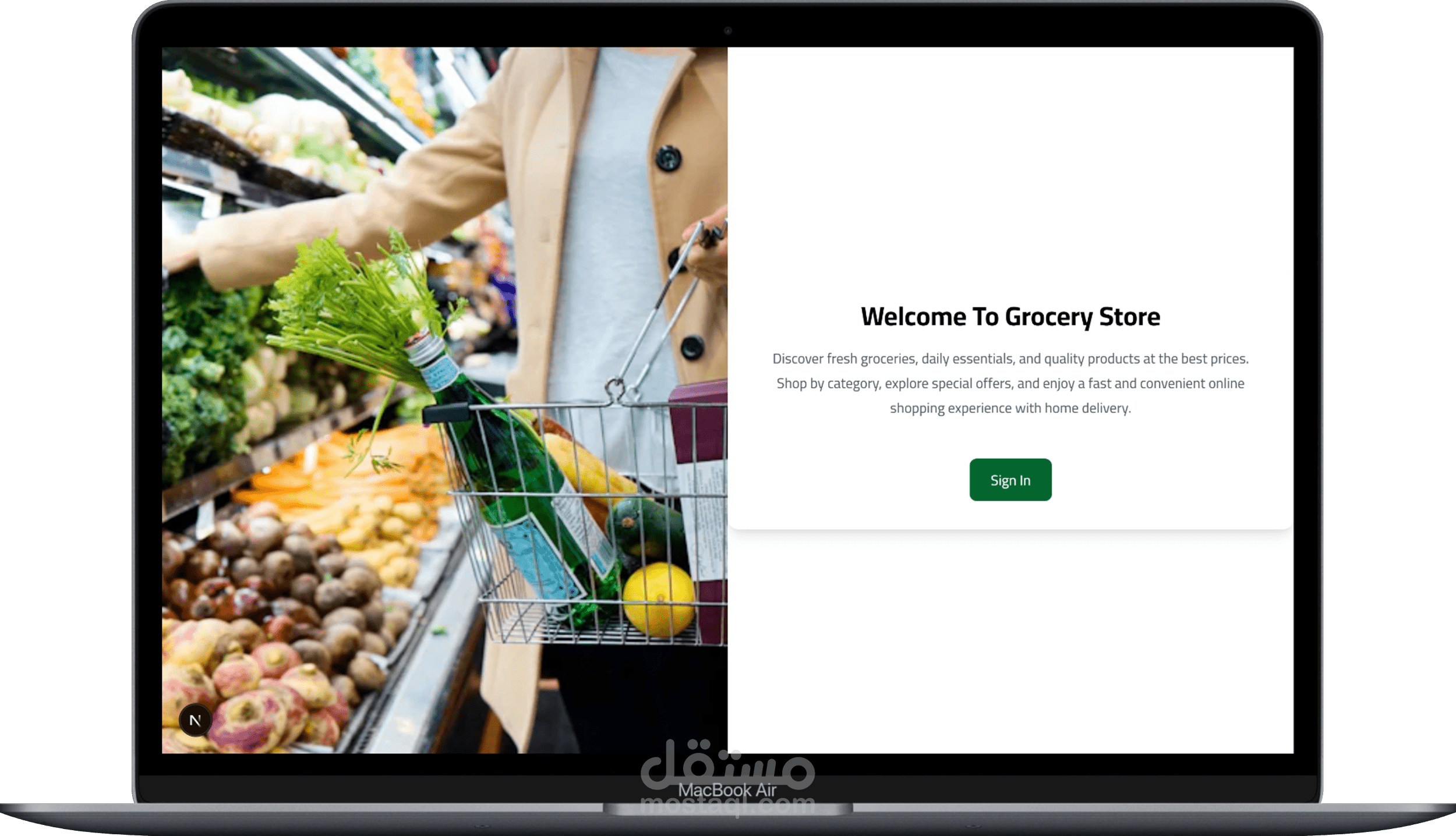 متجر البقالة — تطبيق تجارة إلكترونية متكامل (Full-Stack)