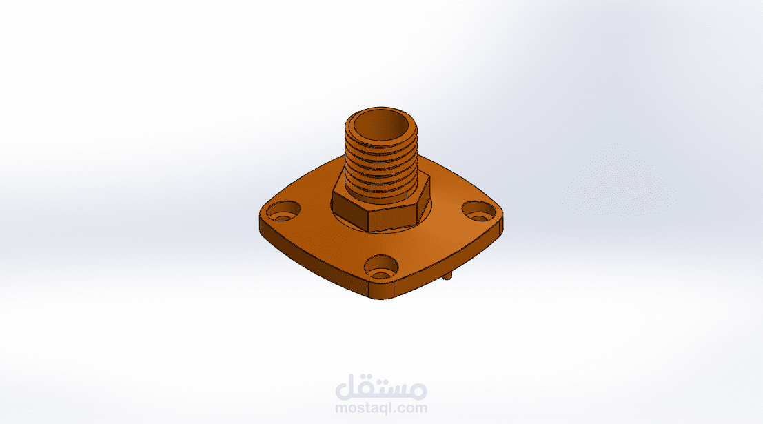 تصميم غطاء حساس لمستوى الماء في الخزان باستخدام برنامج SolidWorks.