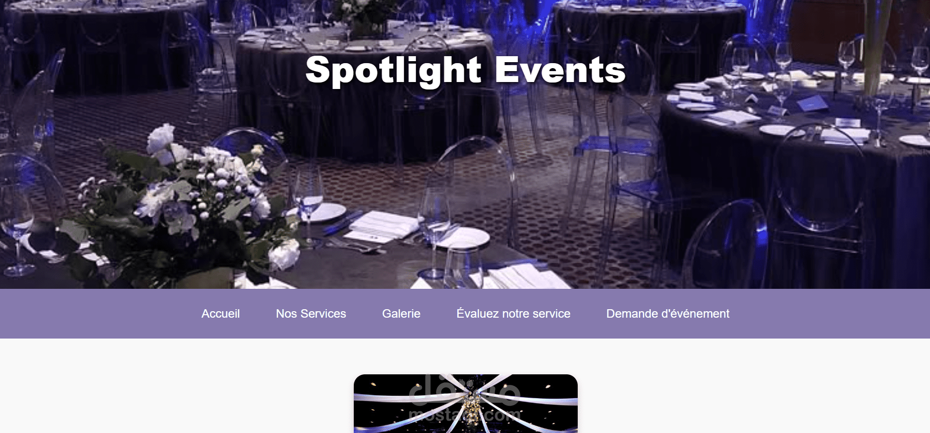 websit full stack for a event management