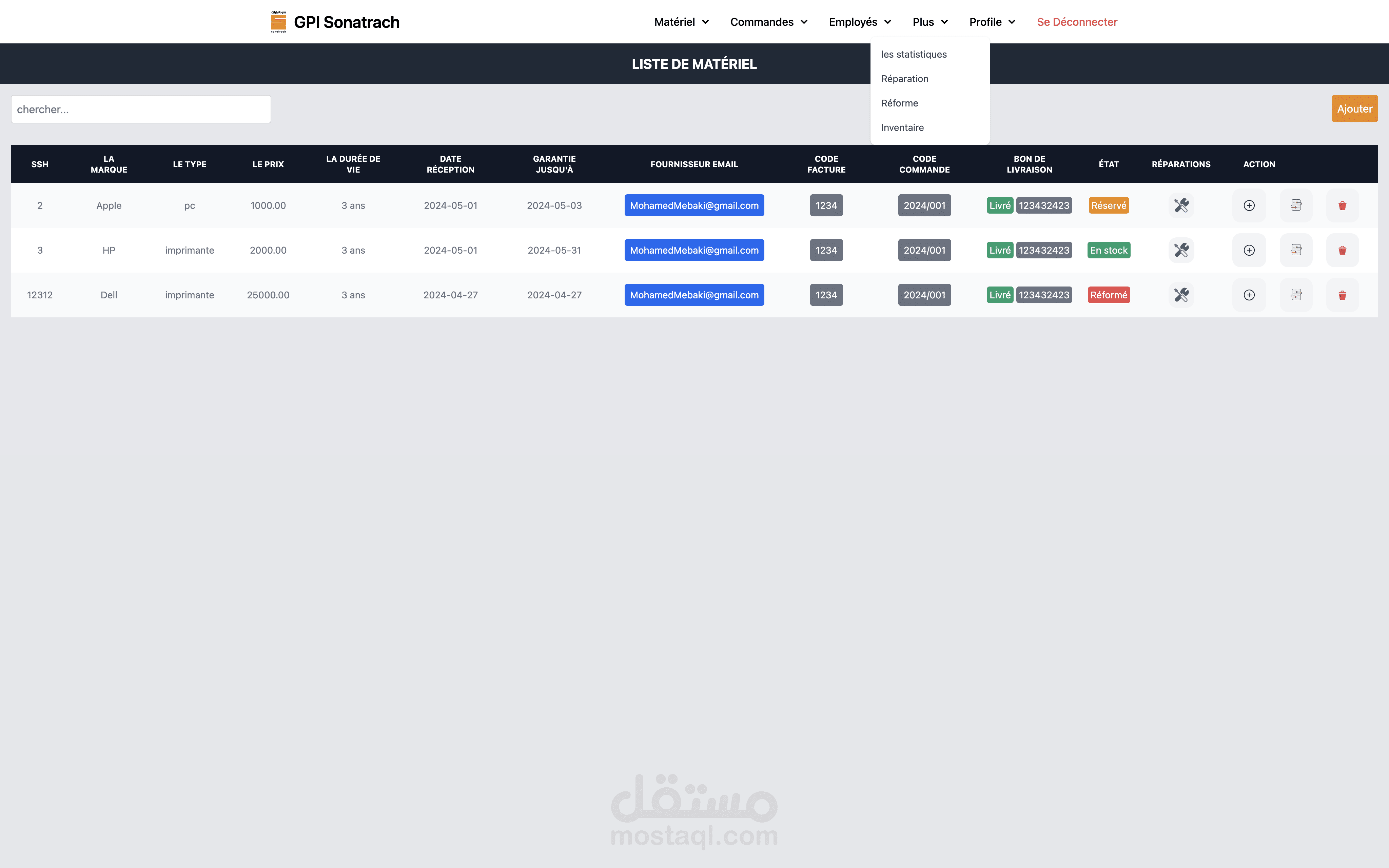 Gestion du parc informatique - sonatrach