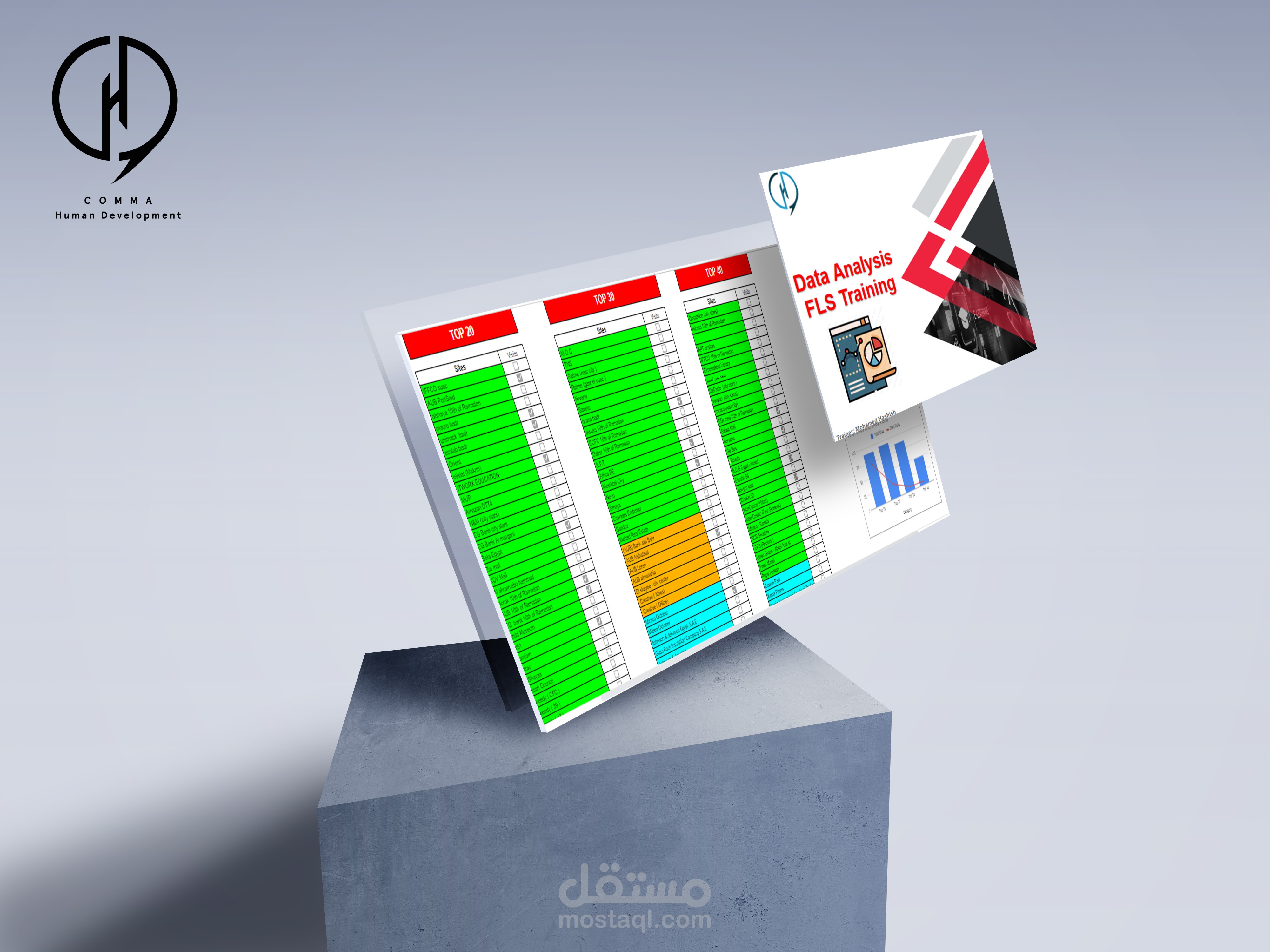تحليل بيانات التدريب الميداني باستخدام Excel