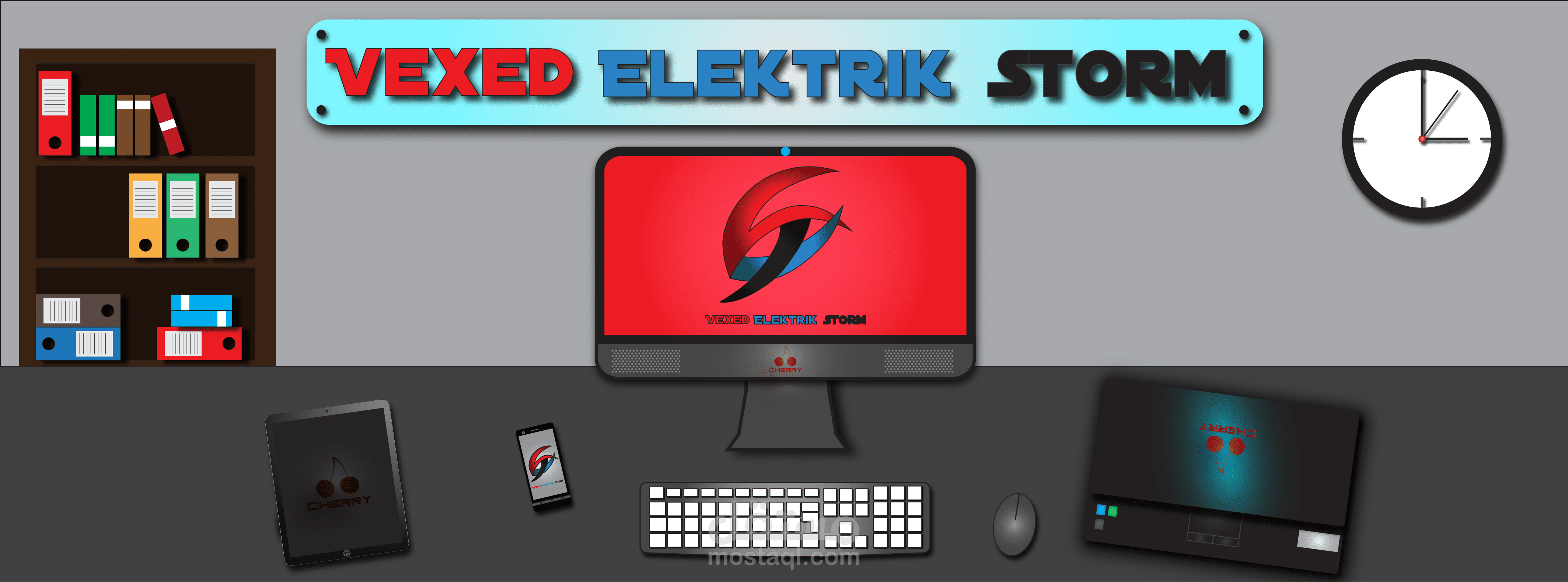 رسم إليوستريتور مكتب تقني فلات ديزاين