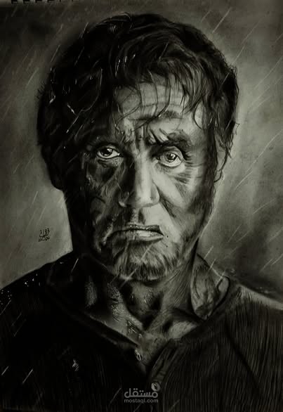 صورة بورتريه للممثل sylvester stallone