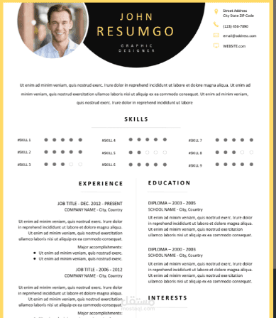 cv سيرة ذاتية بطريقة انفوجرافيك