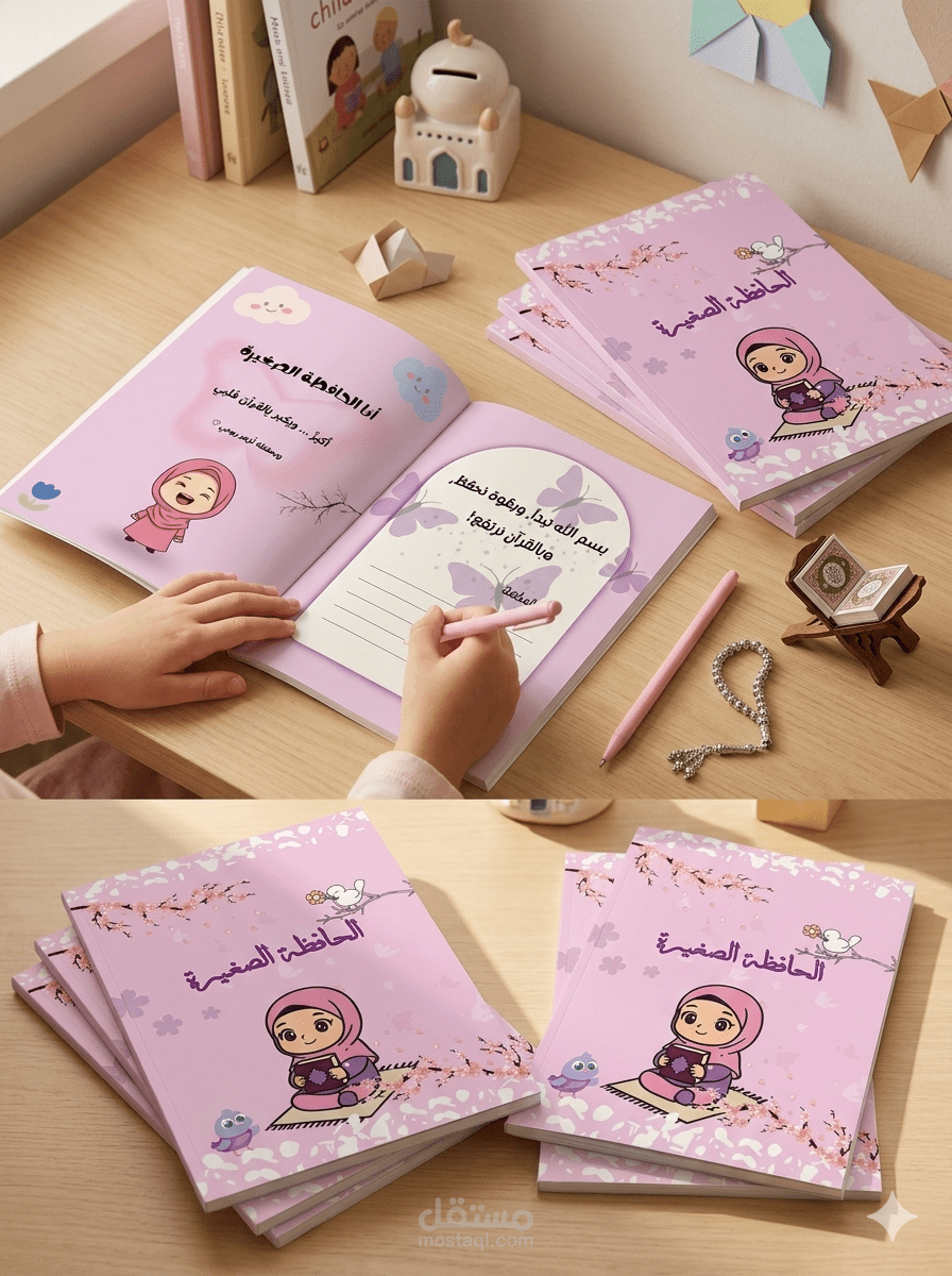 تصميم دفتر لتتبع حفظ جزء عم للأطفال(للفتيات)