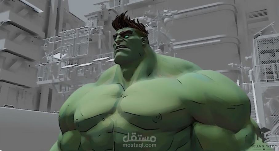 HUlk and Ironman test animation