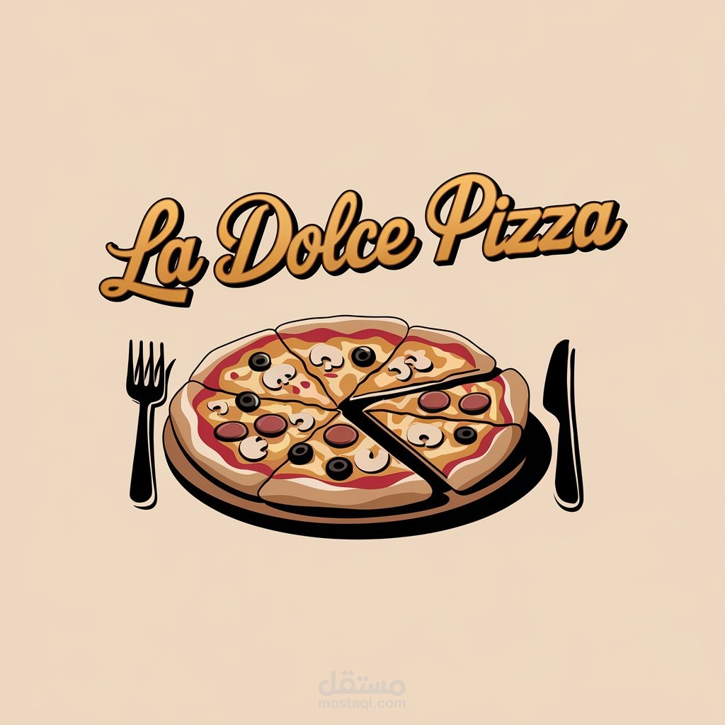 تصميم لوجو مطعم la dolce pizza