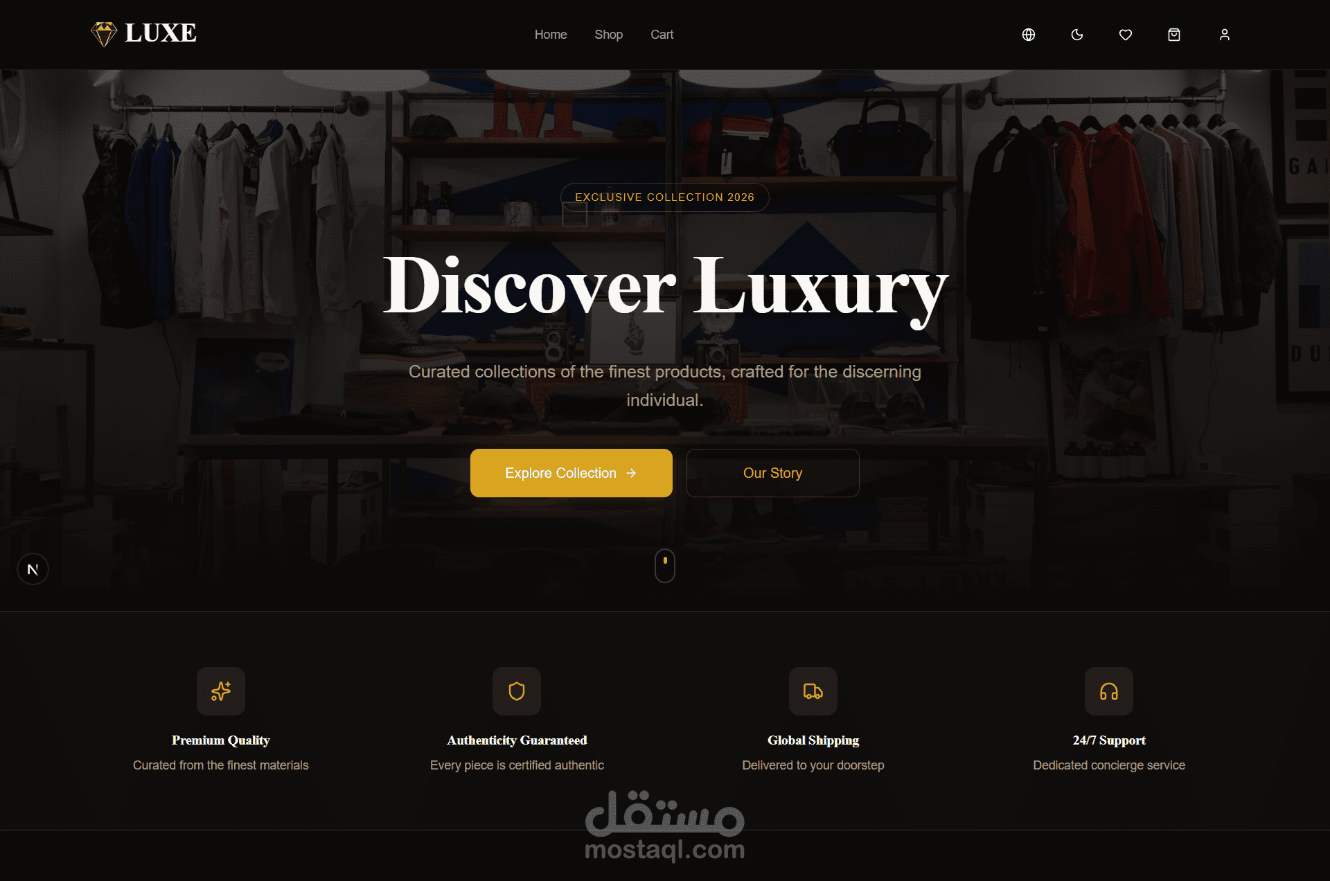 منصة تجارة إلكترونية للأزياء - Luxe Boutique