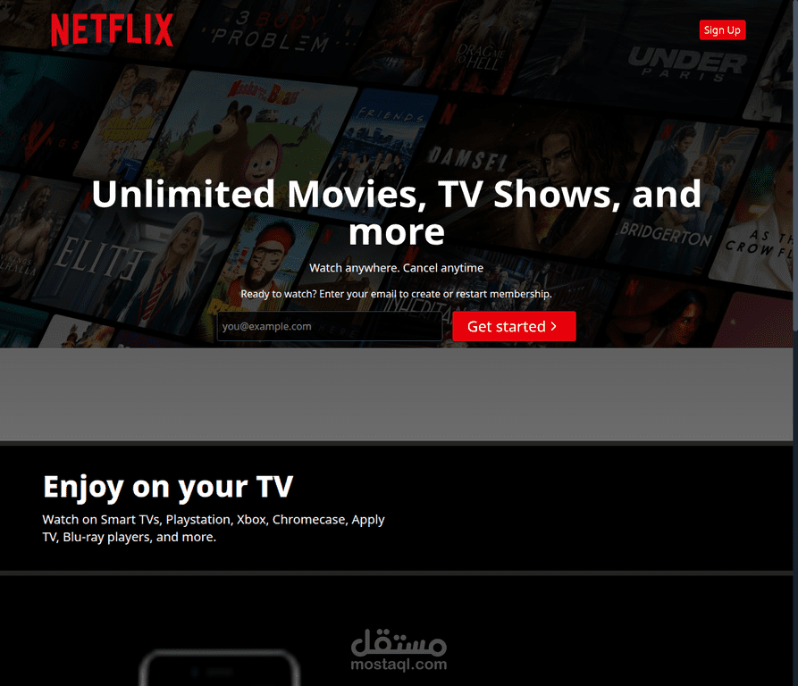 منصة بث المحتوى المرئي - Netflix Clone