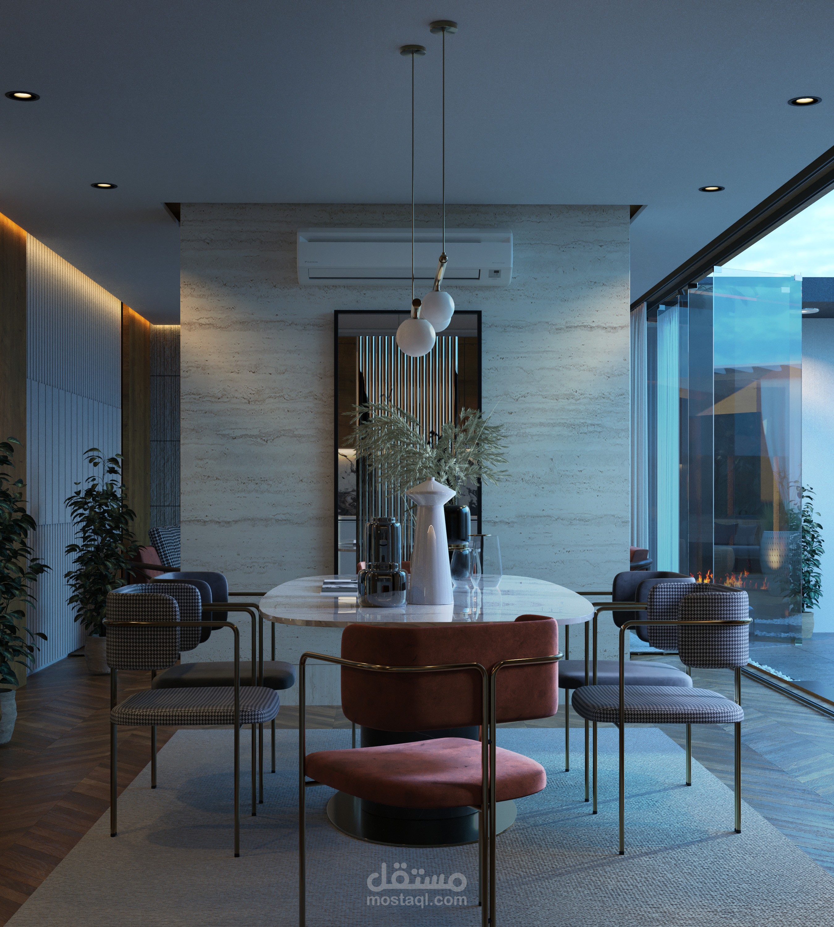 تصميم استراحة على الطراز الحديث