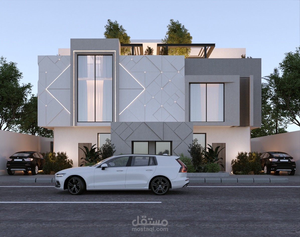 تصميم فيلا على الطراز الحديث