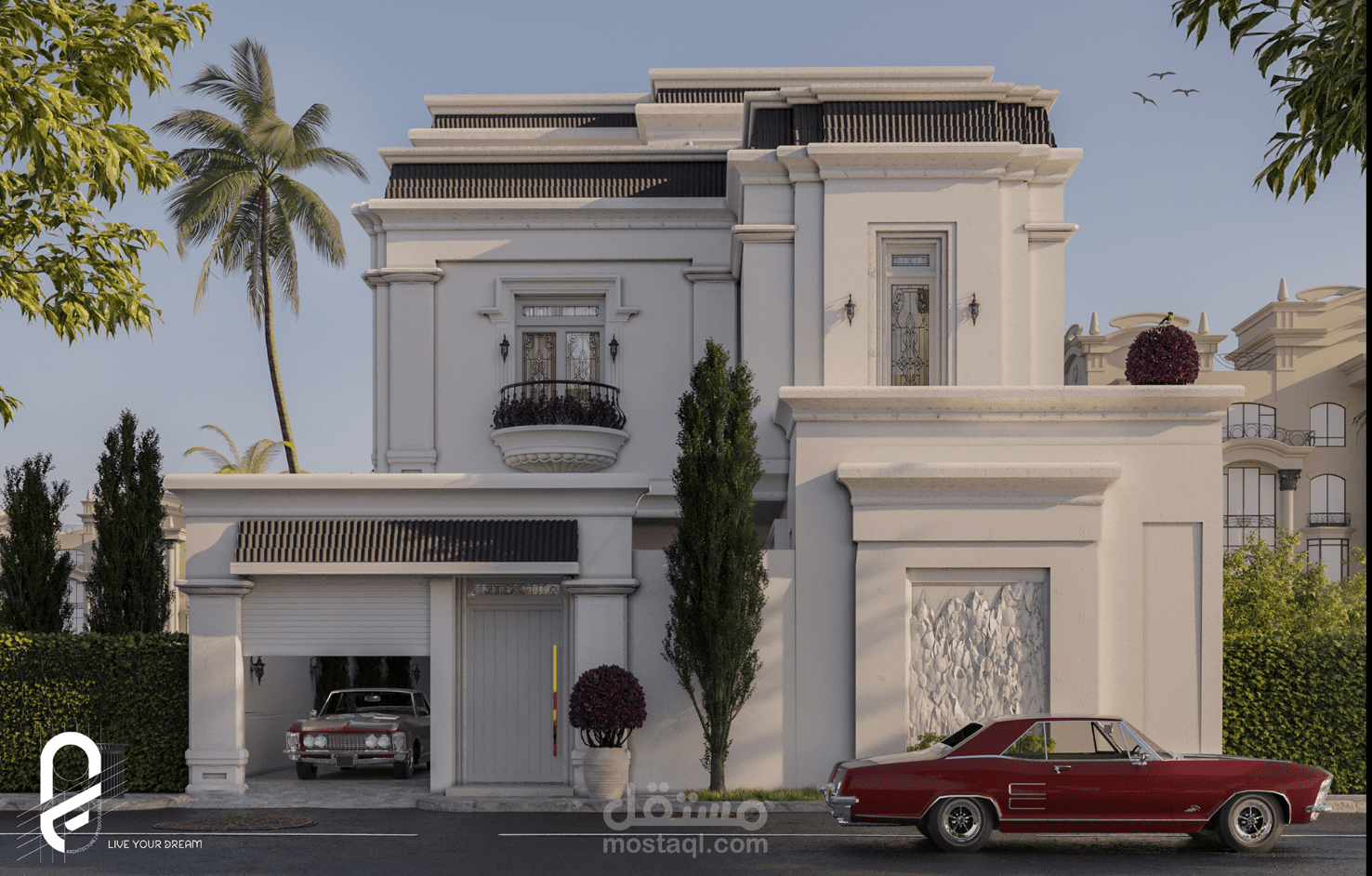 تصميم خارجى لفيلات نيو كلاسيك