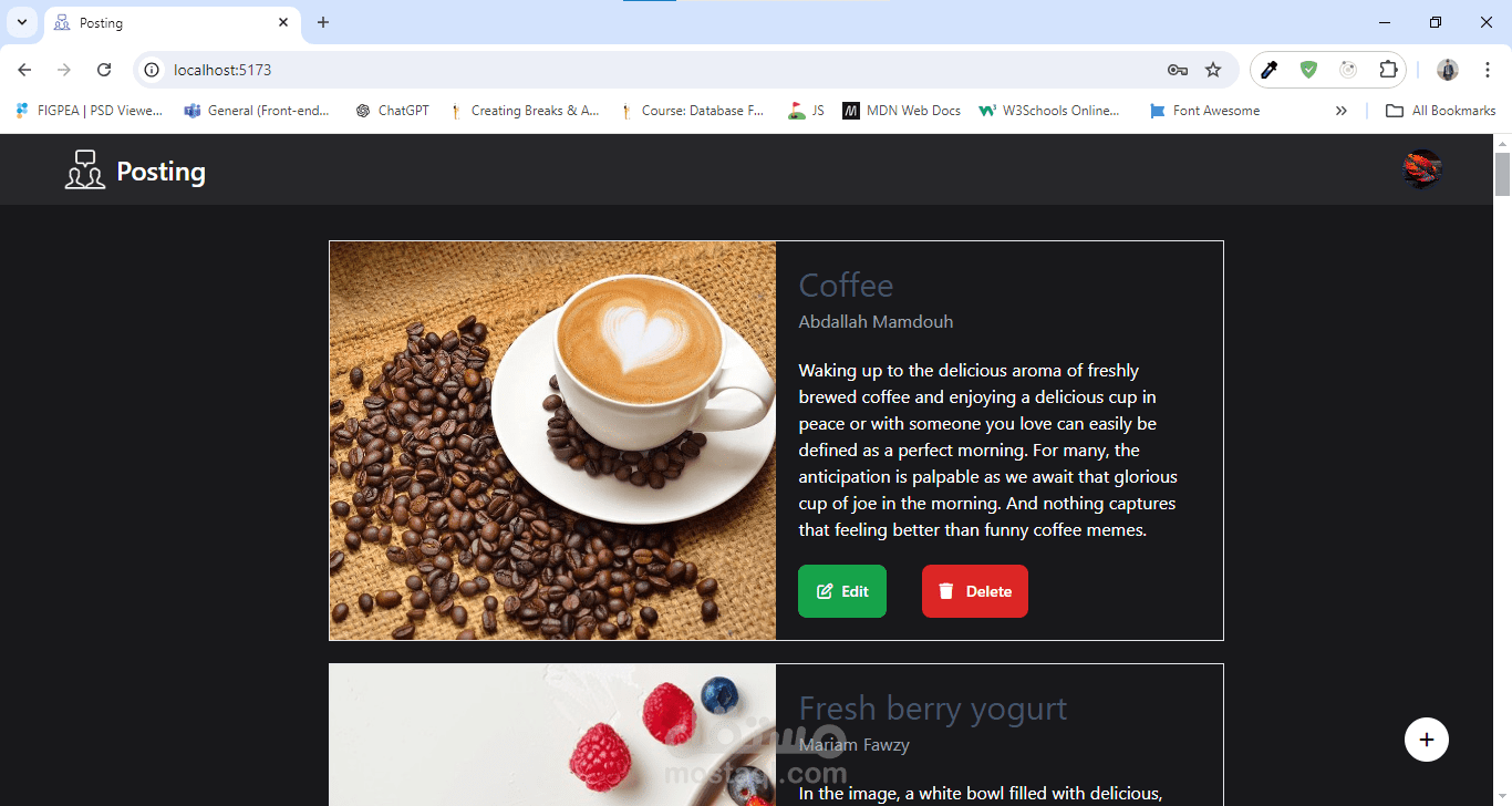 Blog website using React.js