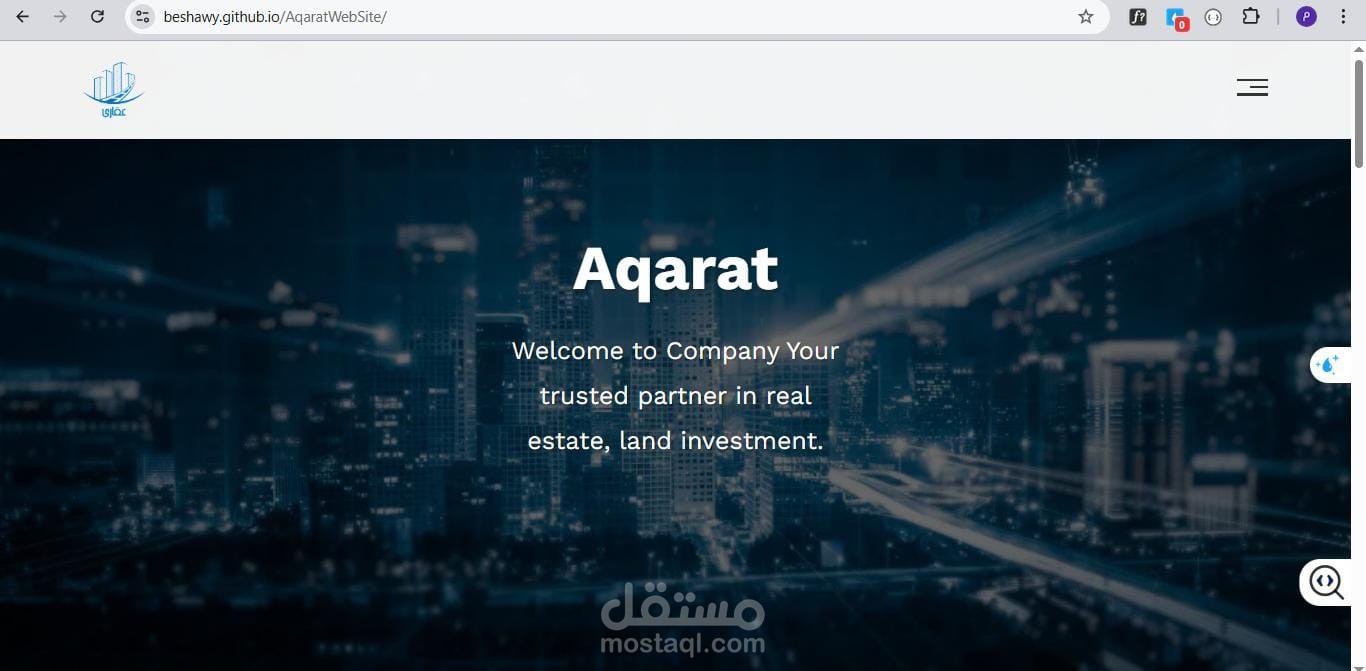 موقع تعريفى لشركة عقارات