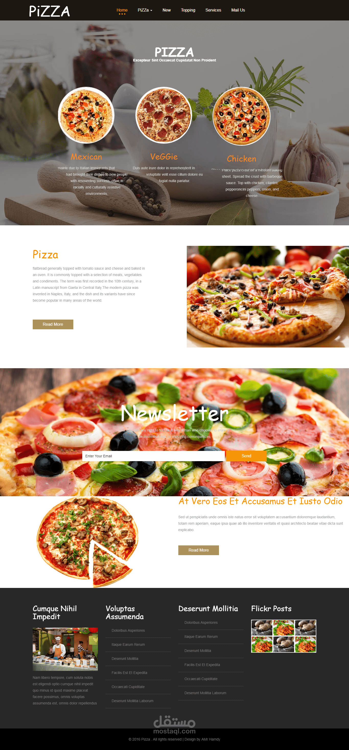 موقع لمطعم بيتزا